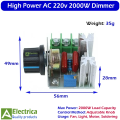 2000W / 4000W High Power 220V AC Dimmer with Adjustable Knob for Fan, Light, Motor & Temperature Speed Control | Smooth Variable Output Controller SCR Switchby Electrica. 