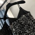 Elegant and Shiny Metal Women Feeling Party Dress Long Birthday 2023 New Winter. 