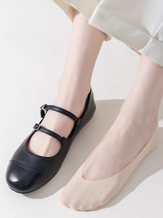 5%20Pairs%20Socks%20Women's%20Summer%20Invisible%20Short%20Ankle%20Foot%20No-show%20Low%20Cut%20Silicone%20Non-slip%20Black%20Boat%20Socks%20-%20Image%203