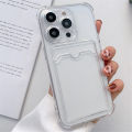 Wallet Card Holder Clear Soft Case For iPhone 11 13 12 14 15 16 Pro Max 17 Air X XSMax XR 16promax Transparent Card Slots Cover. 