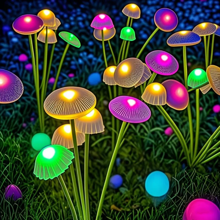 Solar Mushroom Garden Lights Dual Mode LED Solar Mushroom Lights Waterproof Decor Yard Pathway Jellyfish for Garden Light