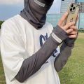 Men's Ice Silk Sunscreen Sleeve Set Summer Driving Arm Sleeves Hand Large Size Loose Cycling Arm Protection Sleeves Ice Sleeve.
