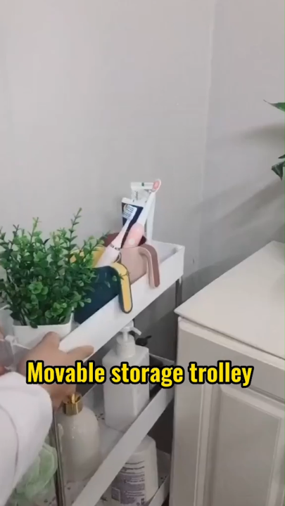 Narrow Type Multi Purpose Gap Storage Trolly Rack Multifunctional Movable Gap Storage Cart_Jess Gadget