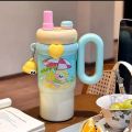 Stanley Style Kids Tumbler with Straw & Handle | Double Wall Stainless Steel Flask | Hot & Cold Vacuum Insulated Water Bottle | Cute Cartoon Metal Cup for School, Office & Travel | Leak Proof Thermal Mug, Thermos Tamblar
850ml, best for coffee and Tea. 
