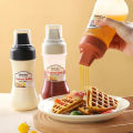 5-Hole Condiment Squeeze Bottles Transparent Sauce Dispenser With Nozzles For Mayonnaise Honey Kitchen Storage Container.