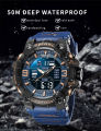 SMAEL 8049 Watch Sport LED Light Alarm Clock Dual Time Display WaterproofWeek Auto Date Wristwatches Quartz. 
