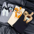 Cartoon Cat Egg Couple Socks Cozy Mid-Calf for Maternity Warm Winter Cute Present for Christmas Cat Lovers Family. 