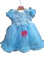 beautiful sky blue dress for girls with cancan attached fancy dresses for kids frock and trouser full suit for baby girl. 