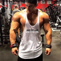 Mens Fitness Casual Y-back Sleeveless T-Shirts Gym Bodybuilding Sport Training Muscle Vests Summer Cotton Absorb Sweat Tank Tops.