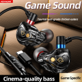NEW 8D Surround Sound Gaming Earphones Type C&3.5mm Wired In Ear Earbuds Headphones Sports Gamer Headset for With HD Mic.