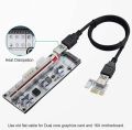 BEYIMEI PCI-E 1X to 16X Riser Card, GPU Riser Adapter Card, with 0.6 m USB 3.0 Extension Cable, 6PIN / 4PIN / SATA Interface. 