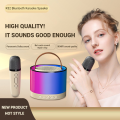 K52 Bluetooth speaker wireless mic support usb/tf/aux microphone RGB outdoor mini wireless karaoke speaker. 