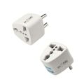 universal travel adapter 3 pin to 2 pin converter Multi plug socket Multiplug Adapter White with Safety Shutter 16A. 