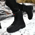 Men Motorcycle Tactical Boots Lace Up Women Army Warm Comfortable Climbing Hiking Shoes Plush Unisex Hunting Boots High Quality. 
