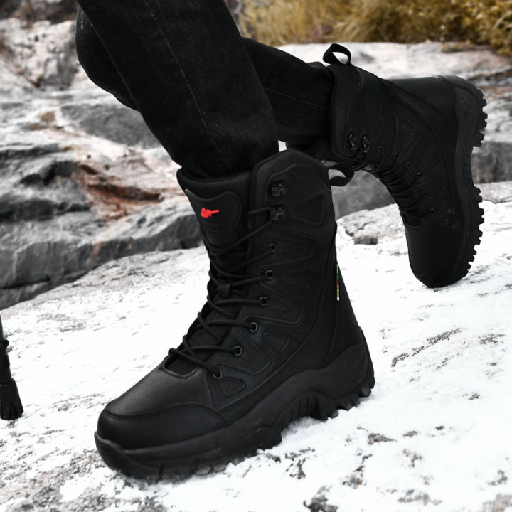 Men%20Motorcycle%20Tactical%20Boots%20Lace%20Up%20Women%20Army%20Warm%20Comfortable%20Climbing%20Hiking%20Shoes%20Plush%20Unisex%20Hunting%20Boots%20High%20Quality%20-%20Image%203