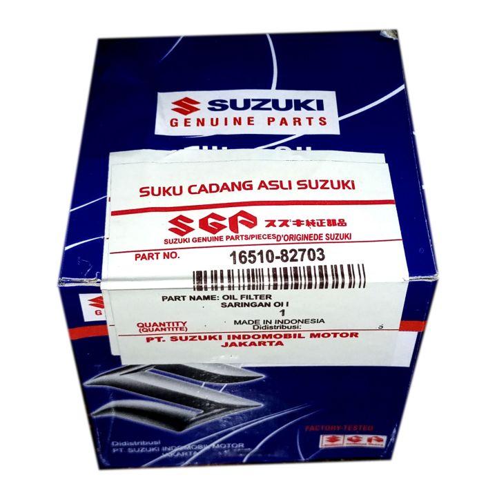 Suzuki Genuine Oil Filter | 16510-82703 | For All Suzuki Models | 15610 82703 | New and Old Mehra, Bolan, Ravi, Pickup, Wagon-R, Wagon R, Alto, Alto VXR, Cultus, Margallah, Margallah Plus | SGP | Suzuki Genuine Parts | Best Quality Filter