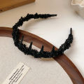 Brown Resin Wave Toothed Headband for Women High Skull Top Korean Zigzag Hair Comb Notched Hairband Hair Accessories. 