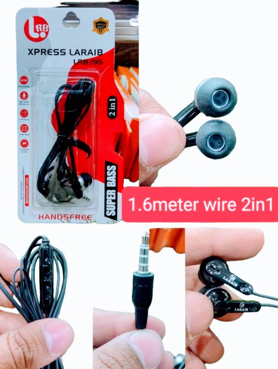 Xpress Lareaib - Super Bass HandsFree 2in1 with 1.6 Meter Wire: Exceptional Sound Quality, Versatile Use, and Superior Durability