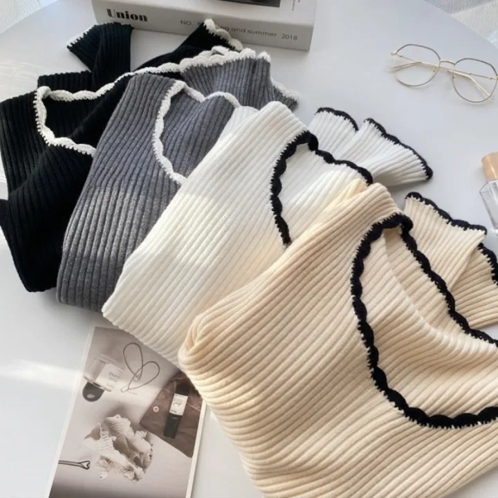 2026%20Women%20Long%20Sleeve%20Slim%20Soft%20Tops%20Autumn%20Winter%20Square%20Neck%20Knitted%20Pullovers%20Casual%20Versatile%20Color%20Blocking%20Sweater%20-%20Image%202
