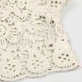 Women Short Sleeve Crochet Shrugs Hollow Out Flower Lace Open Front Cropped Cardigan Sunscreen Jacket Sport Running Vest.