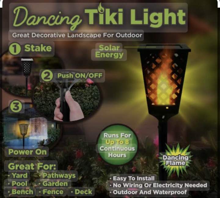 Dancing Tiki lights, Solar Powered LED Light looks like dancing flame