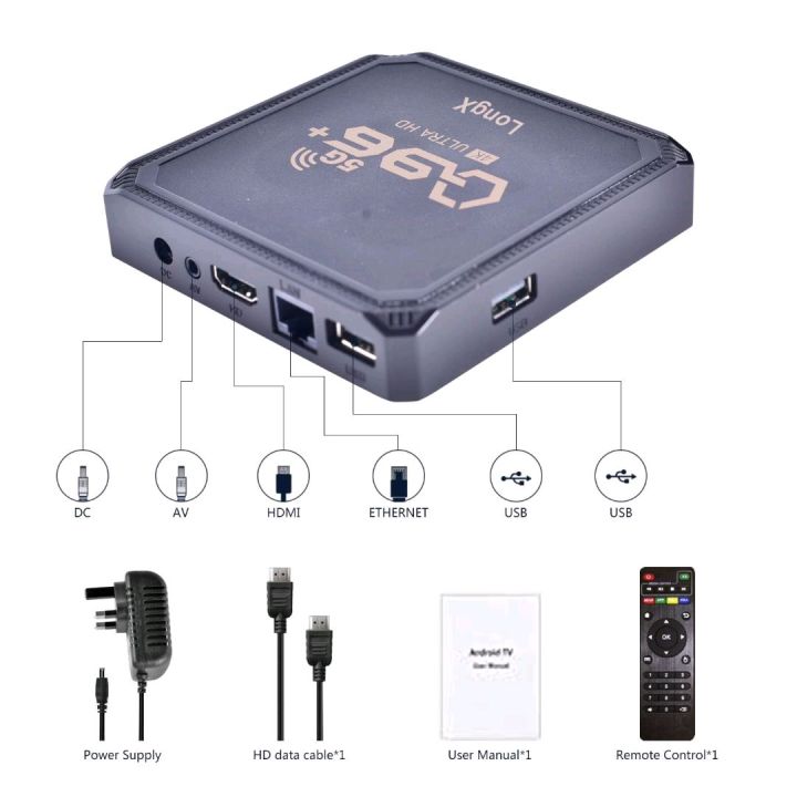 Q96 1X Android Tv Box Smart Tv Box Smarttv 4Gb Ram 32 Gb Rom 11.1
