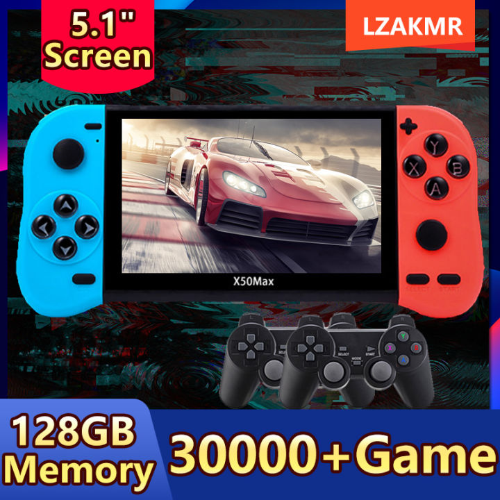 X50 MAX Game Arcade 128G 30000+Game Console 5.1  HD Screen 10 Simulations Dual console Player Retro Portable Video Game for PS1