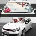 Chinese Plum Flower Sunshade Windscreen 3D Film Plaid Novelty Car Front Window Visor 70x130cm Sun Visor Solar Protect.