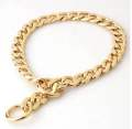 Gold Dog Chain, Stainless Steel Dog Collar Choker, Luxury Designer, Walking and Traning Metal Necklace for Small and Medium Dogs. 