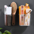 Wall Mount Toothbrush Holder For Bathroom Self Adhesive Wall Mounted Tooth Brush Holder For Electric Toothbrush Toothpaste Razor.