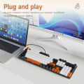 AJAZZ NK104 Mechanical Keyboard Wired dual-injection keycaps 104 Hot-Swapping LED Hybrid Backlight Gamer Keyboard for Laptop PC.