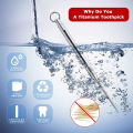 Portable Titanium Toothpicks Pocket Toothpicks Keychain Silver with Metal Toothpick Holder for Outdoor Picnic Camping Accessorie. 