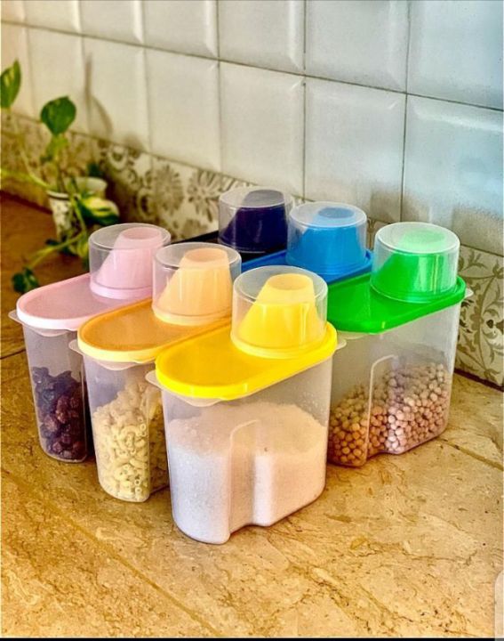 6PCS[1Kg] Plastic Cereal Dispenser Storage Box,  Cereal Containers Storage Dispenser, Kitchen Rice Storage Box
