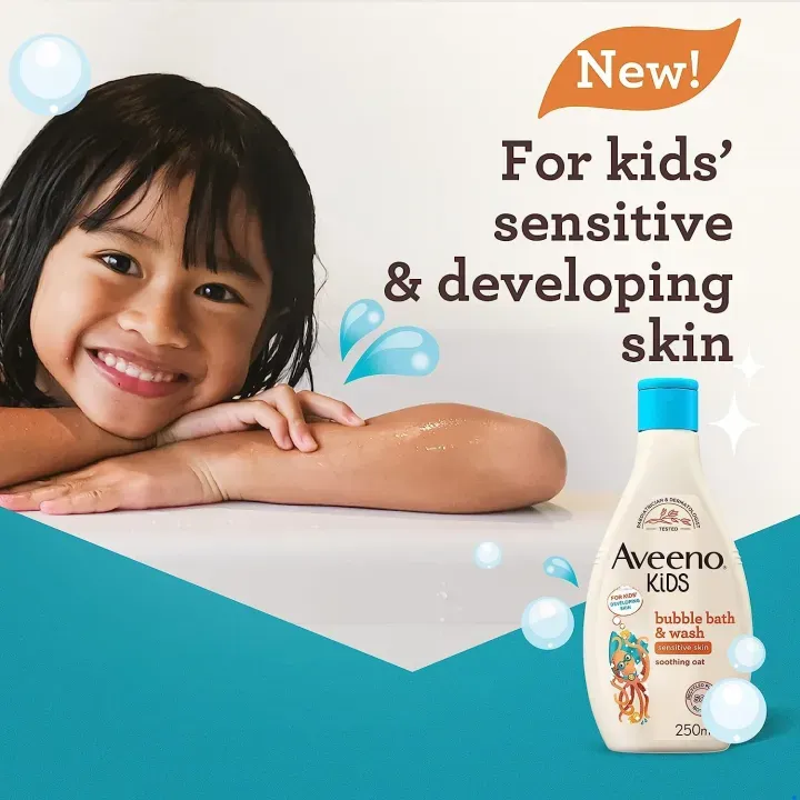 Aveeno%20Kids%20Bubble%20Bath%20&%20Wash%20For%20Sensitive%20Skin%20250ml%20-%20Image%203