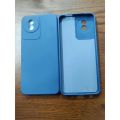 For Vivo Y02 Silikon Back Cover Black & Blue Colour. 