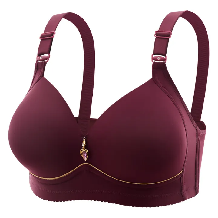 New%20Non-magnetic%20Thin%20Cup%20Glossy%20Fat%20Mm%20Bra%20Large%20Size%20No%20Underwire%20Comfortable%20Breathable%20Gathered%20Women's%20Underwear%20-%20Image%204