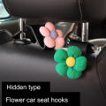 2PCS Cute Cartoon Flower Car Seat Back Hooks Storage Vehicle Headrest Organizer Hanger for Groceries Bag Handbag Auto Decor. 