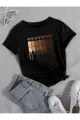 Leopard Pattern Hearts Single Jersey T-Shirt For Women. 