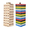 Wooden Stacking Tower Game Interactive Board Game 48PCS Small Colorful Stacking Blocks Balancing Blocks for Family Game. 