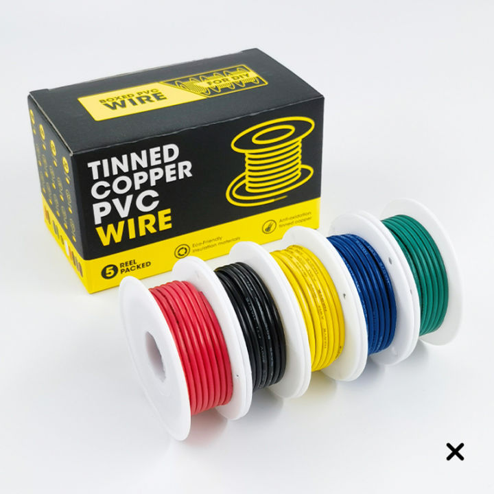 5 Colors DIY Wire PVC Tinned Copper Electronic Wire, 5-20 Meters Per ...