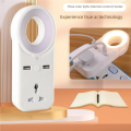 New LED Night Light Smart Remote Control Night Sensor Round Plug in With USB Bedroom Home Night Lamp. 
