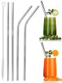 Straw stainless steel,Reusable straw with brush ,5 in 1 pack. 