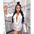 Y2k Style Backless Deep V Mini Dress Summer Dress Lace Dress Birthday Party Mini Dress For Woman 2023 Long Sleeve Two Piece.