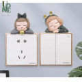 Uonehome ready to ship♥H044 modern minimalist 3D Little Loli girl Swiss fire cartoon character home decor wall decal home decor plug. 