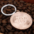 Classic virtual currency design, metal keychain, gold coin commemorative coin key pendant, men's keychain, birthday gift. 