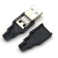 10pcs Type A Male Female USB 4 Pin Plug Socket Connector With Black Plastic Cover Type-A DIY Kits. 