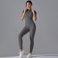 Yoga Set Women's Jumpsuits One-Piece Suit Zipper Short Sleeve Gym Push Up Workout Clothes Fitness Bodysuit Sportswear Tracksuit.