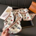 Women’s Oblique Silk Scarf, Silk-Like Double Layer Print, Versatile Neckerchief Shirt Accessory, Daily/Office Versatile. 