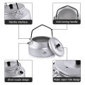 Widesea Camping Outdoor 1L kettle Pure Aluminum Short-hole Removal Handle Design Portable Cookware Travel Essential Appliance.