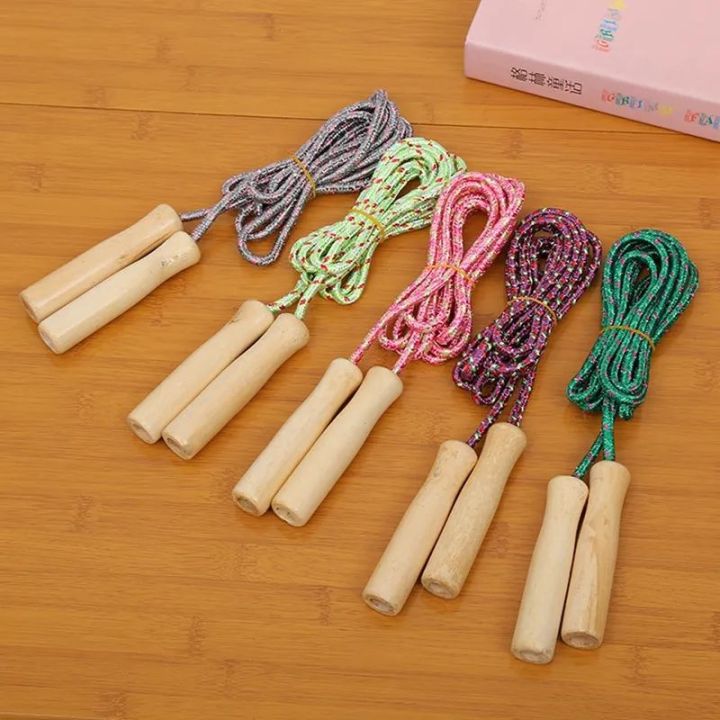 Wooden Handle Skipping Rope Color Random Gym Fitness Equipment
